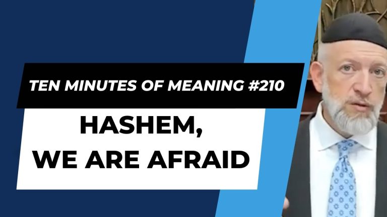 Ten Minutes of Meaning (Part 210): Hashem, We are Afraid