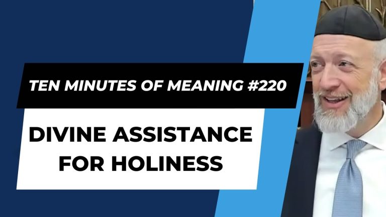 Ten Minutes of Meaning (Part 220): Divine Assistance for Holiness