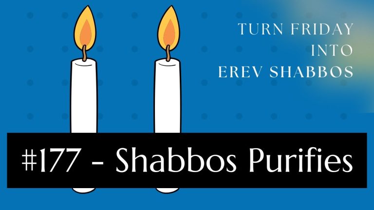 Turn Friday into Erev Shabbos (Part 177):  Shabbos Purifies